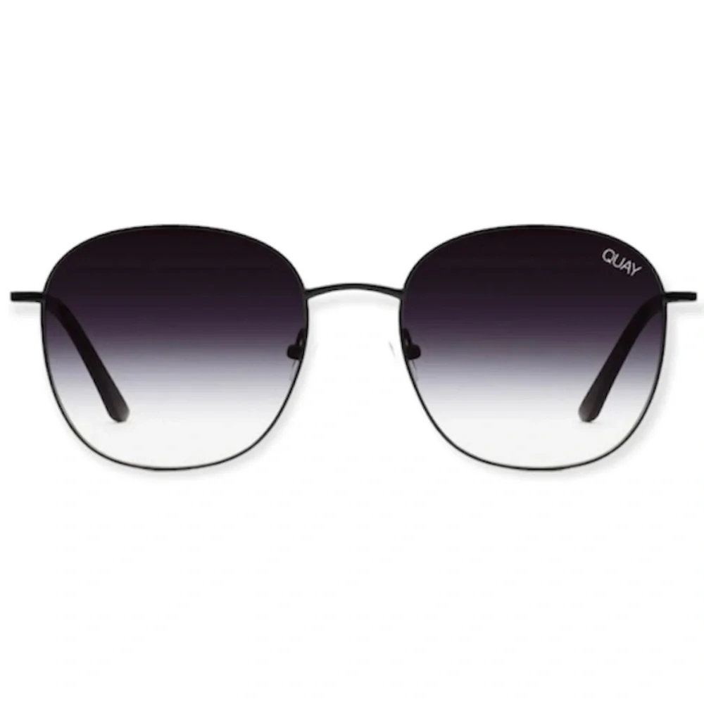 QUAY Jezabell Sunglasses Black Frame Black Gradient Lenses Round Unisex - Picture 10 of 10